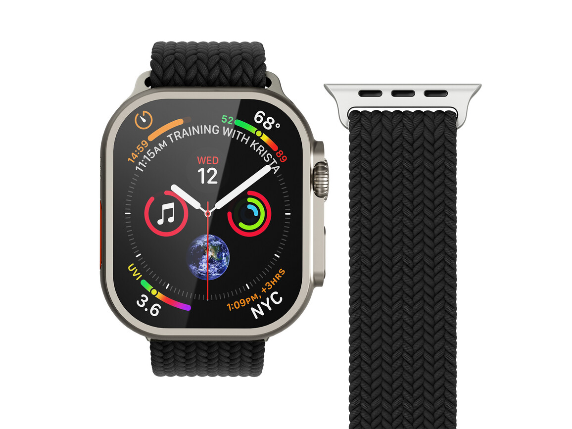 Vonmählen Woven-Armband für Apple Watch 42/44/45/49 mm, schwarz