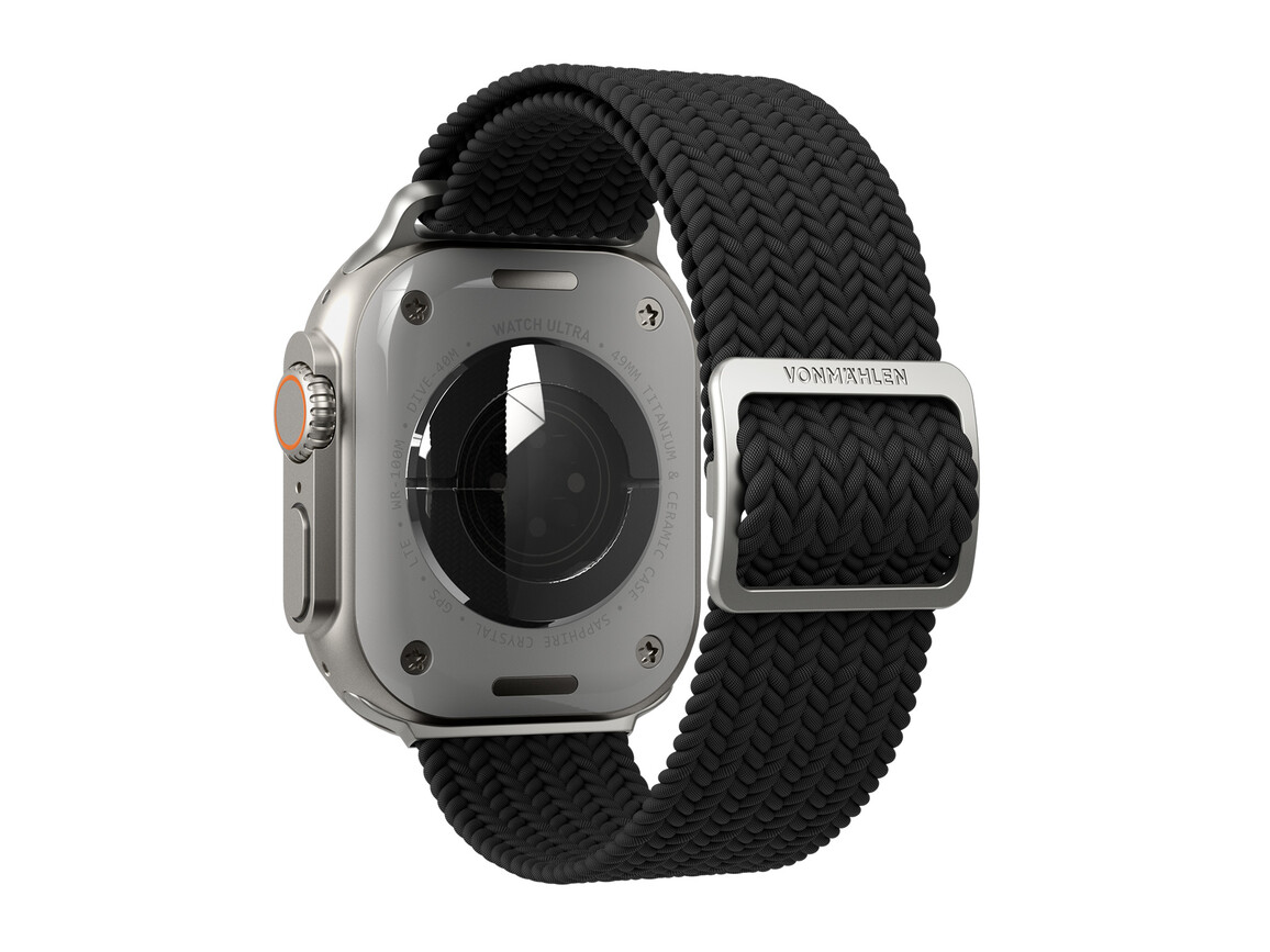 Vonmählen Woven-Armband für Apple Watch 42/44/45/49 mm, schwarz