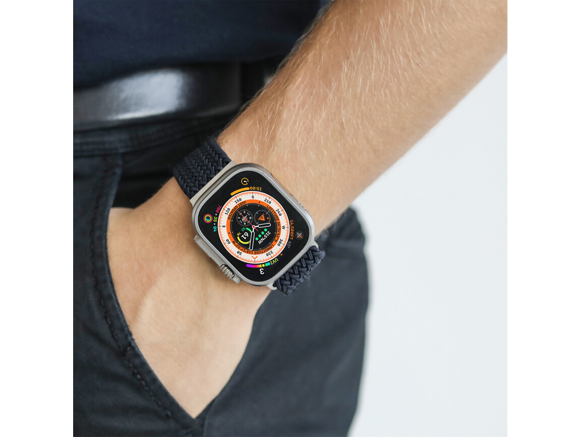 Vonmählen Woven-Armband für Apple Watch 42/44/45/49 mm, dunkelblau