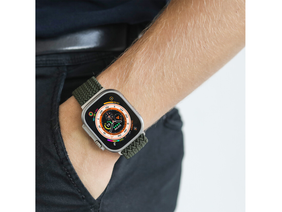 Vonmählen Woven-Armband für Apple Watch 42/44/45/49 mm, olivgrün