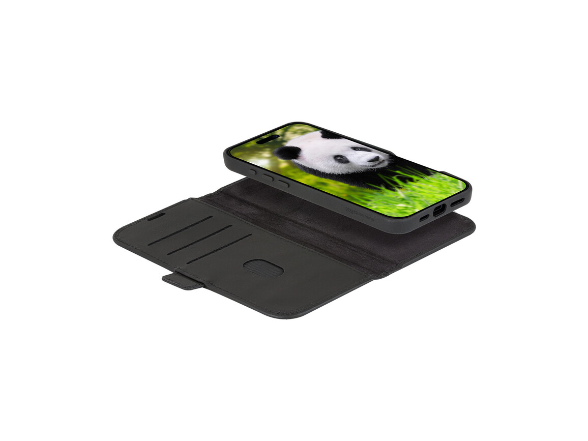 dbramante Lynge 2in1 Leder-Case mit MagSafe für iPhone 16 Plus, schwarz