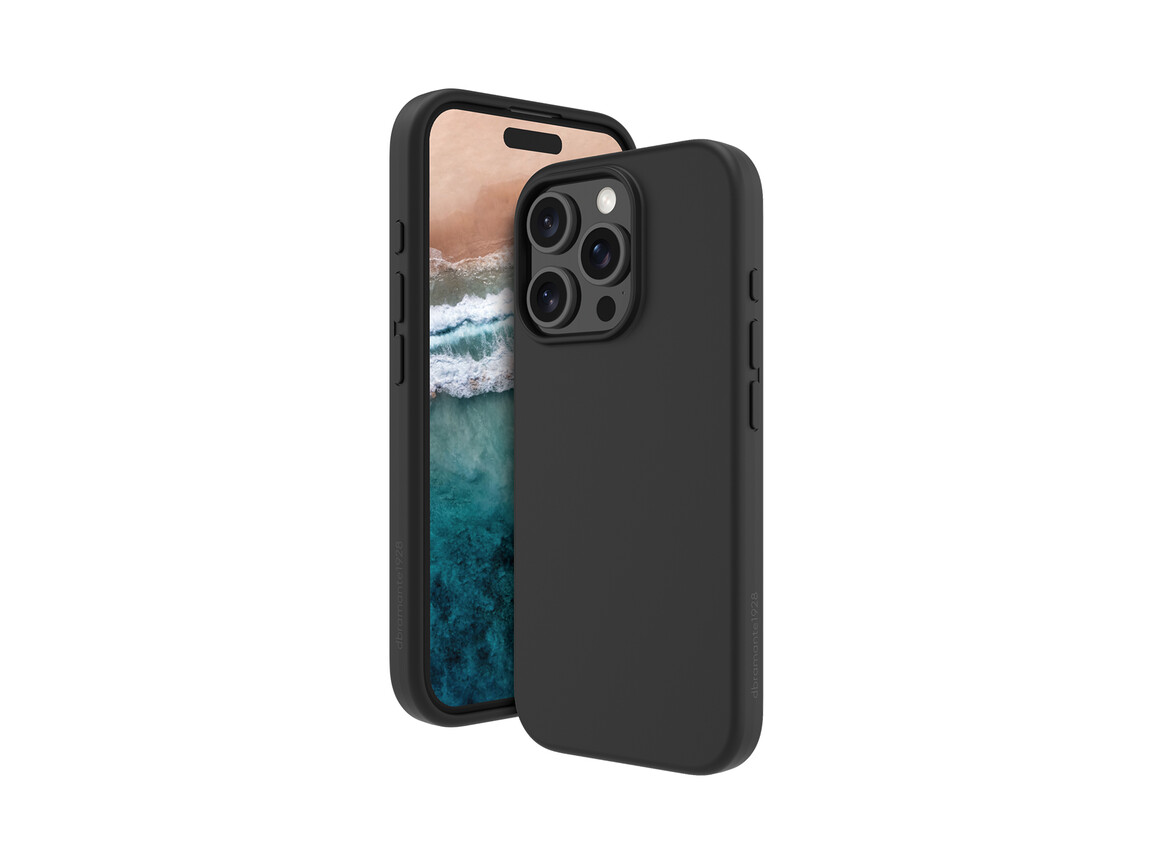 dbramante Monaco Silikoncase mit MagSafe für iPhone 16 Pro, schwarz