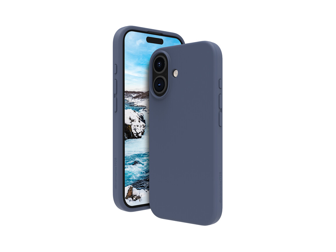 dbramante Monaco Silikoncase mit MagSafe für iPhone 16 Plus, blau