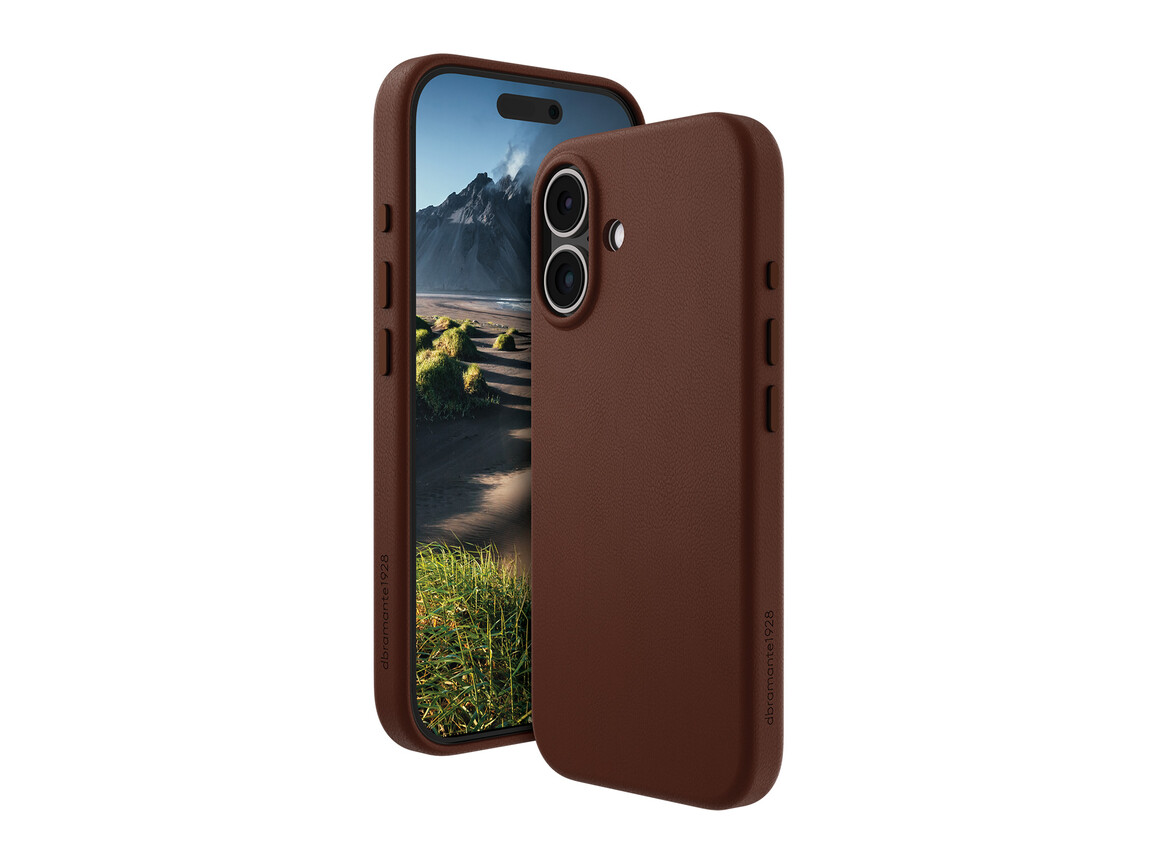dbramante Roskilde Leder-Case mit MagSafe für iPhone 16 Plus, braun