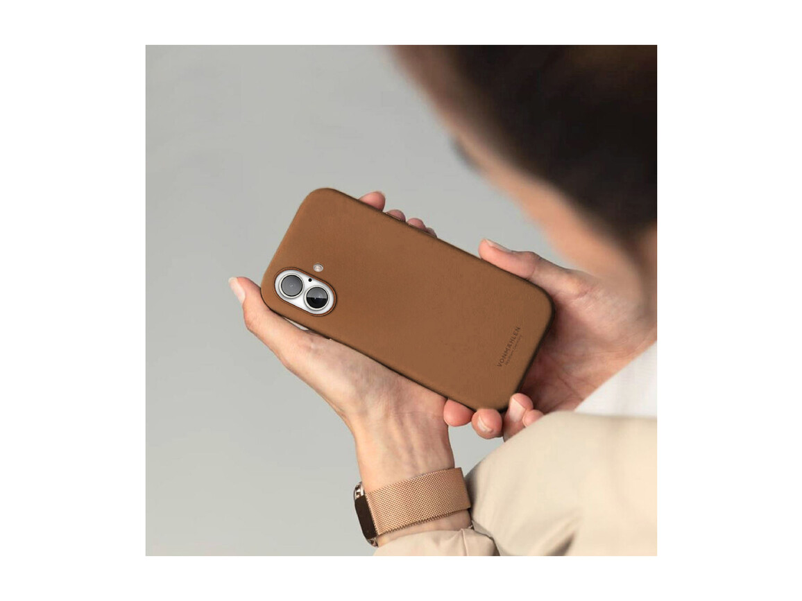 Vonmählen Kunstleder-Case für iPhone 16, braun