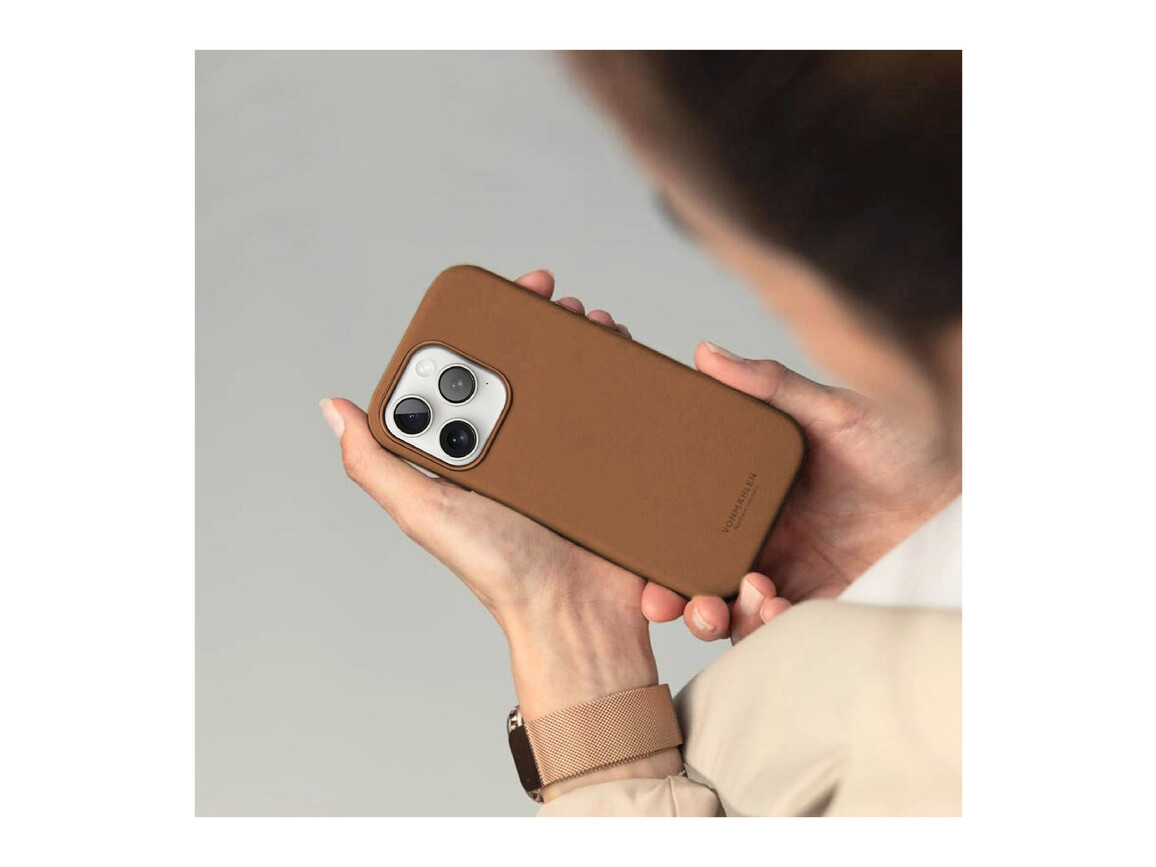 Vonmählen Kunstleder-Case für iPhone 16 Pro Max, braun