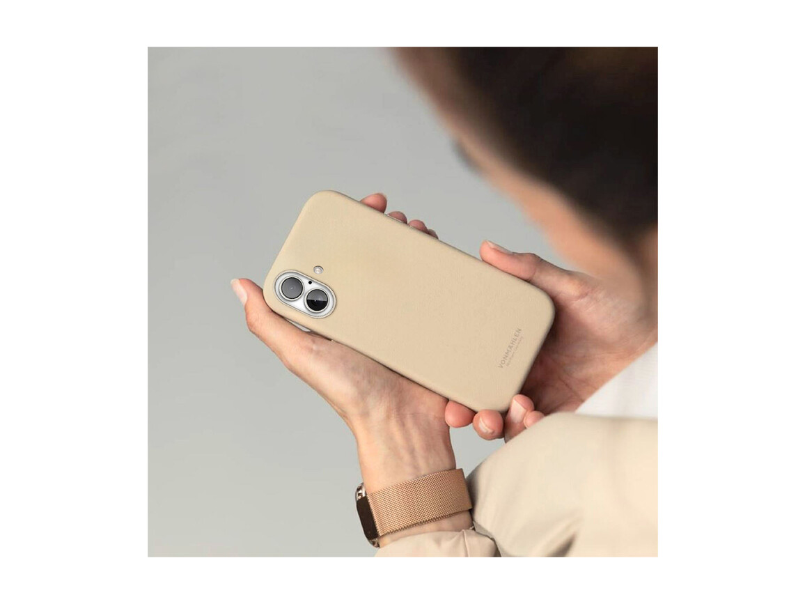 Vonmählen Kunstleder-Case für iPhone 16, beige