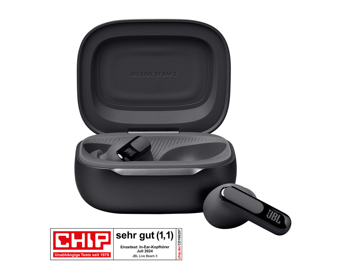 JBL Live Beam 3, kabelloser In-Ear Kopfhörer, schwarz