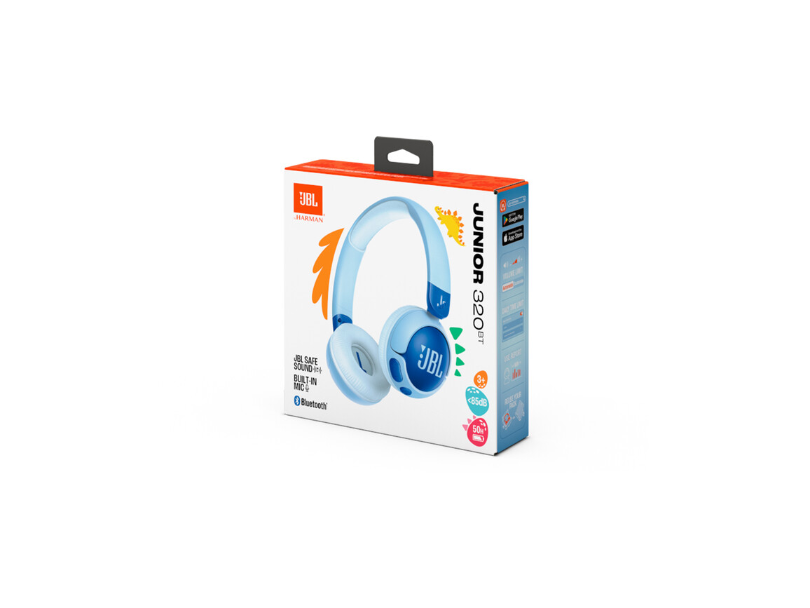 JBL JR320BT, kabellose On-Ear Kopfhörer für Kinder <85dB, blau