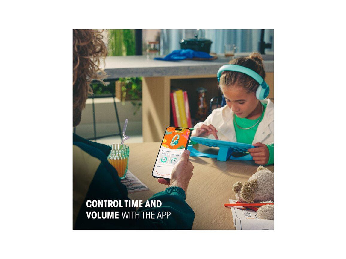 JBL JR320BT, kabellose On-Ear Kopfhörer für Kinder <85dB, blau