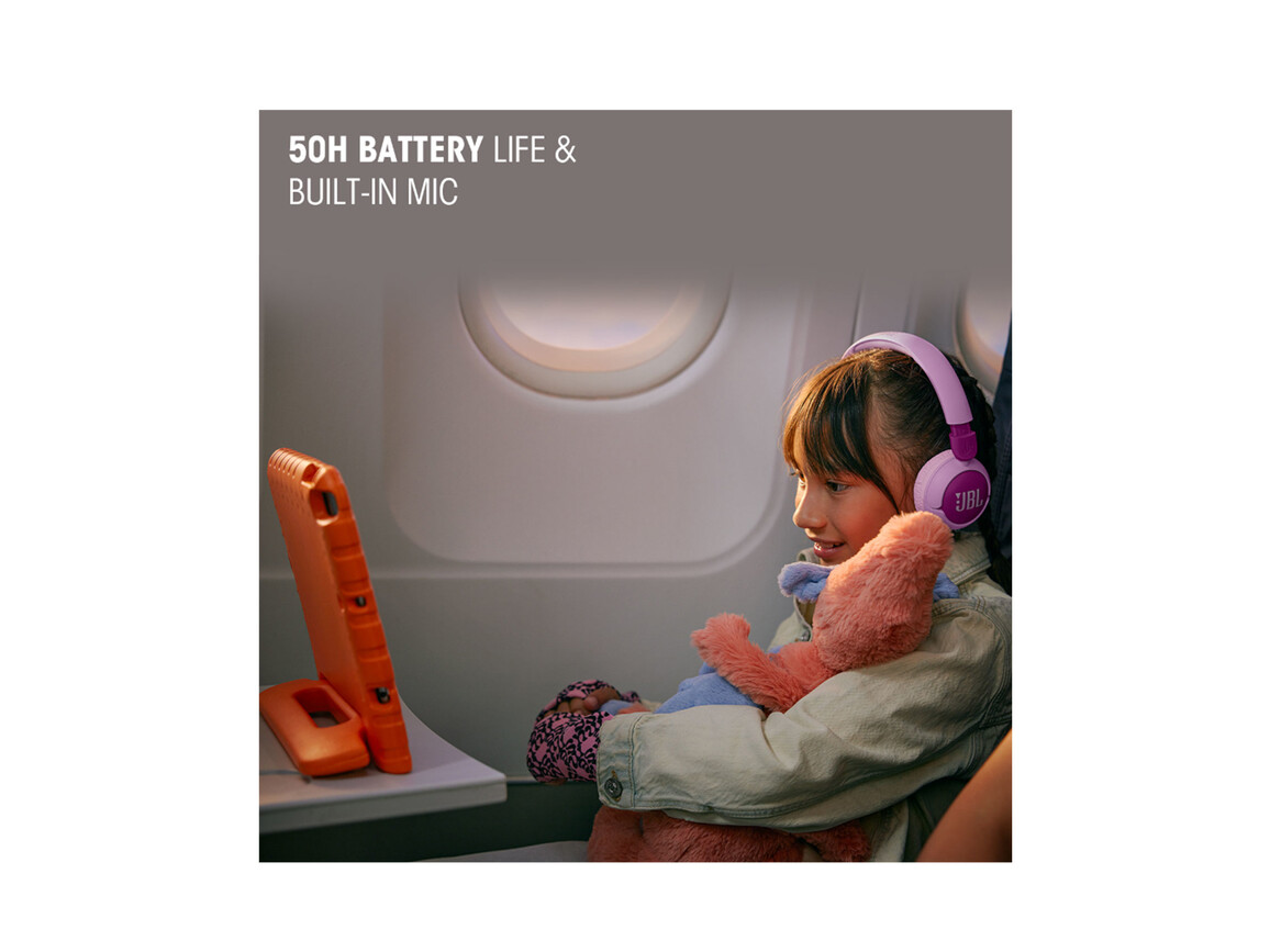 JBL JR320BT, kabellose On-Ear Kopfhörer für Kinder <85dB, pink