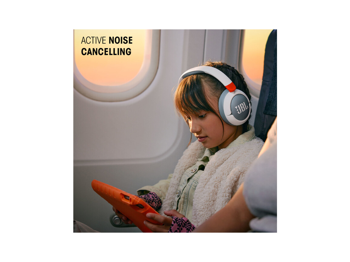 JBL JR470NC, kabellose NC Over-Ear Kopfhörer für Kinder <85dB, pink