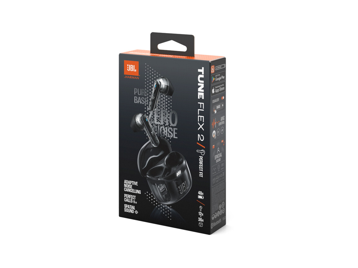 JBL Tune Flex 2 GHOST TWS,  kabelloser In-Ear Kopfhörer, schwarz