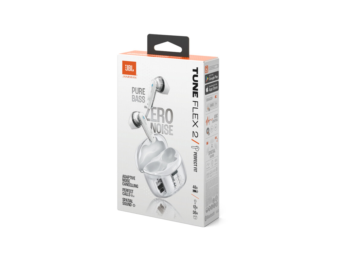 JBL Tune Flex 2 GHOST TWS,  kabelloser In-Ear Kopfhörer, weiß
