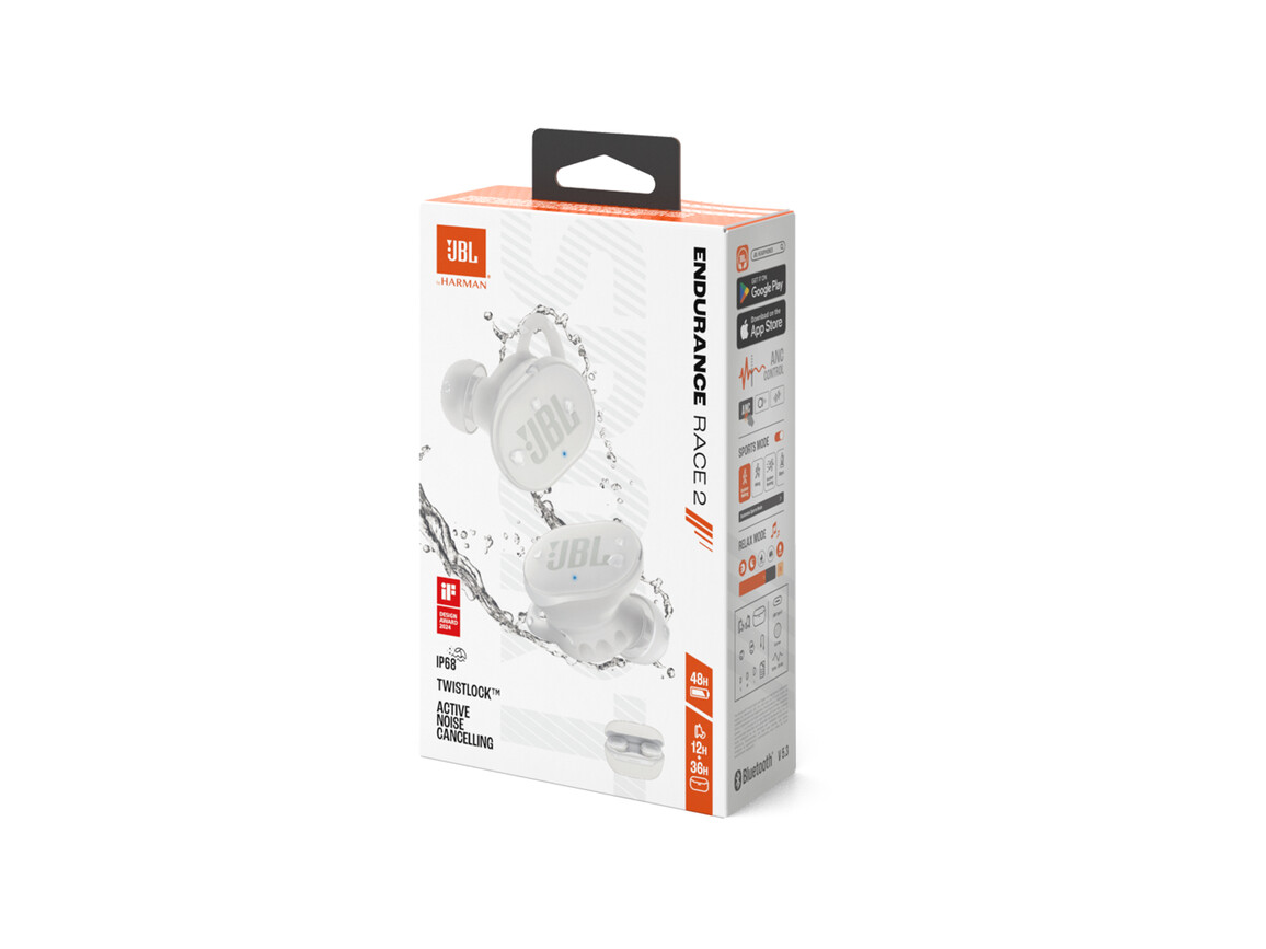 JBL Endurance Race 2, In-Ear-Sport Kopfhörer, weiß