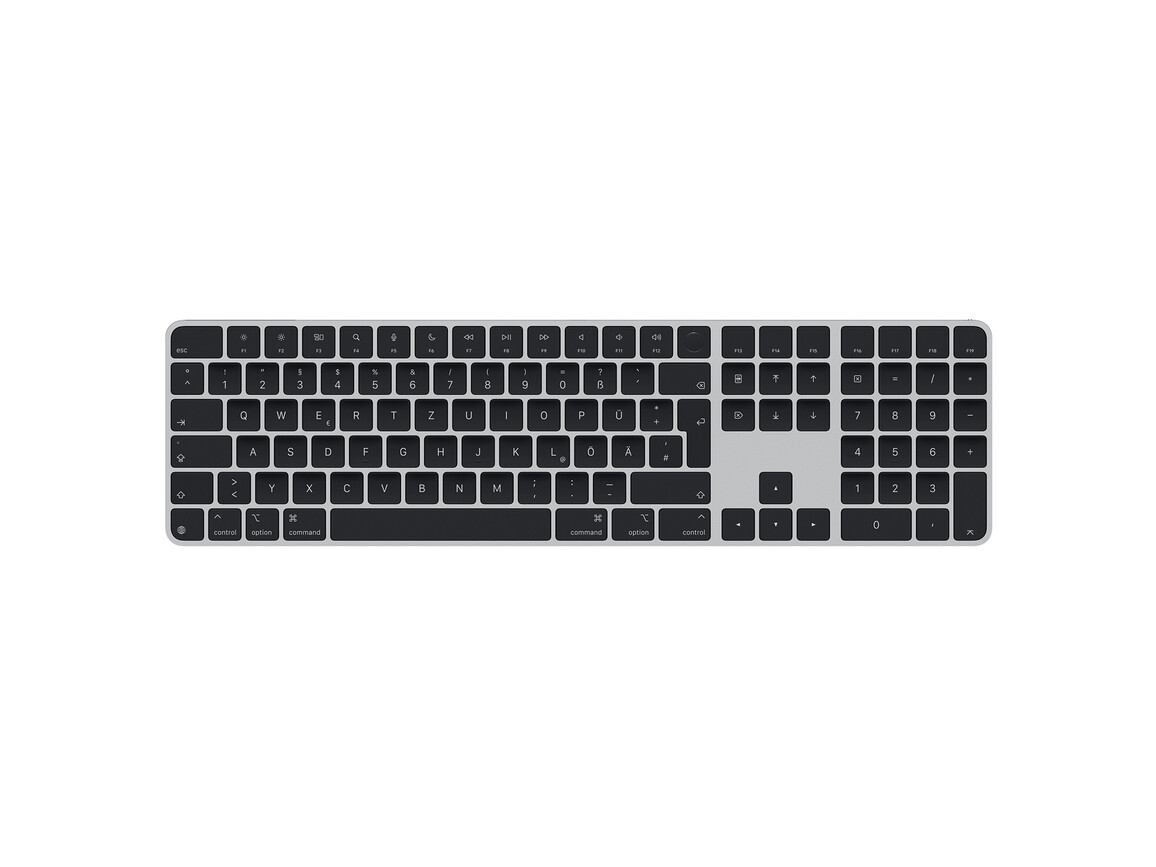 Apple Magic Keyboard mit Touch ID und Ziffernblock für Mac mit Apple Chip, schwarze Tasten, Deutsch