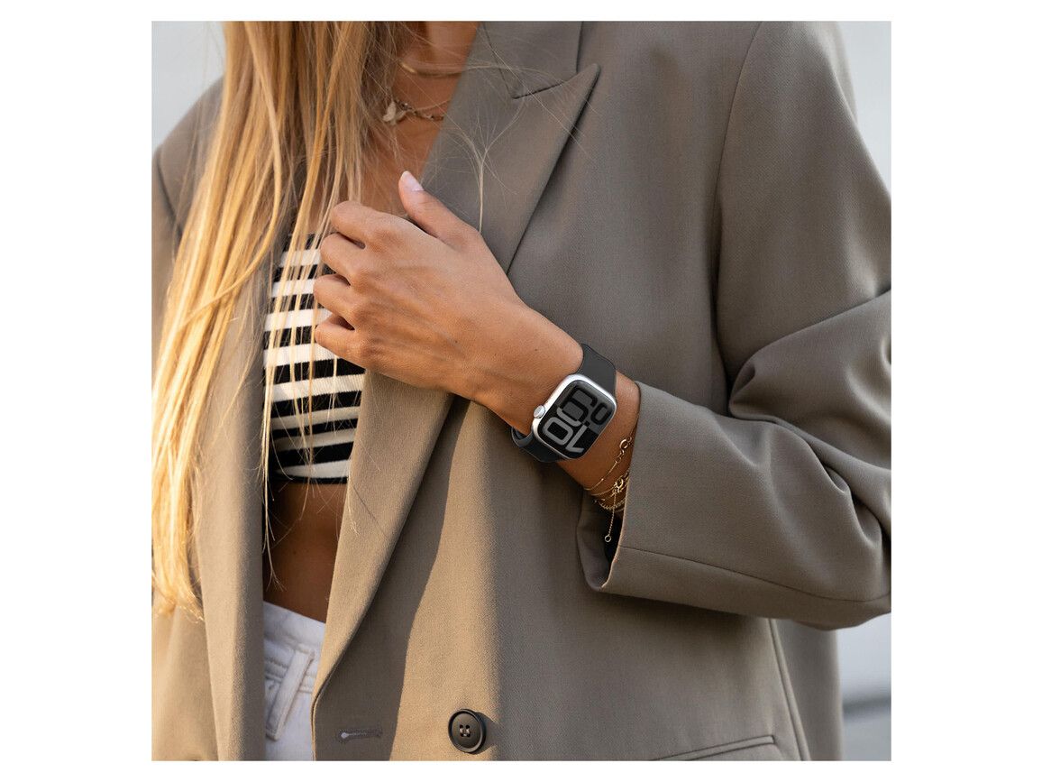 Vonmählen Classic 2 Silikonarmband für Apple Watch 42/44/45/49 mm, schwarz