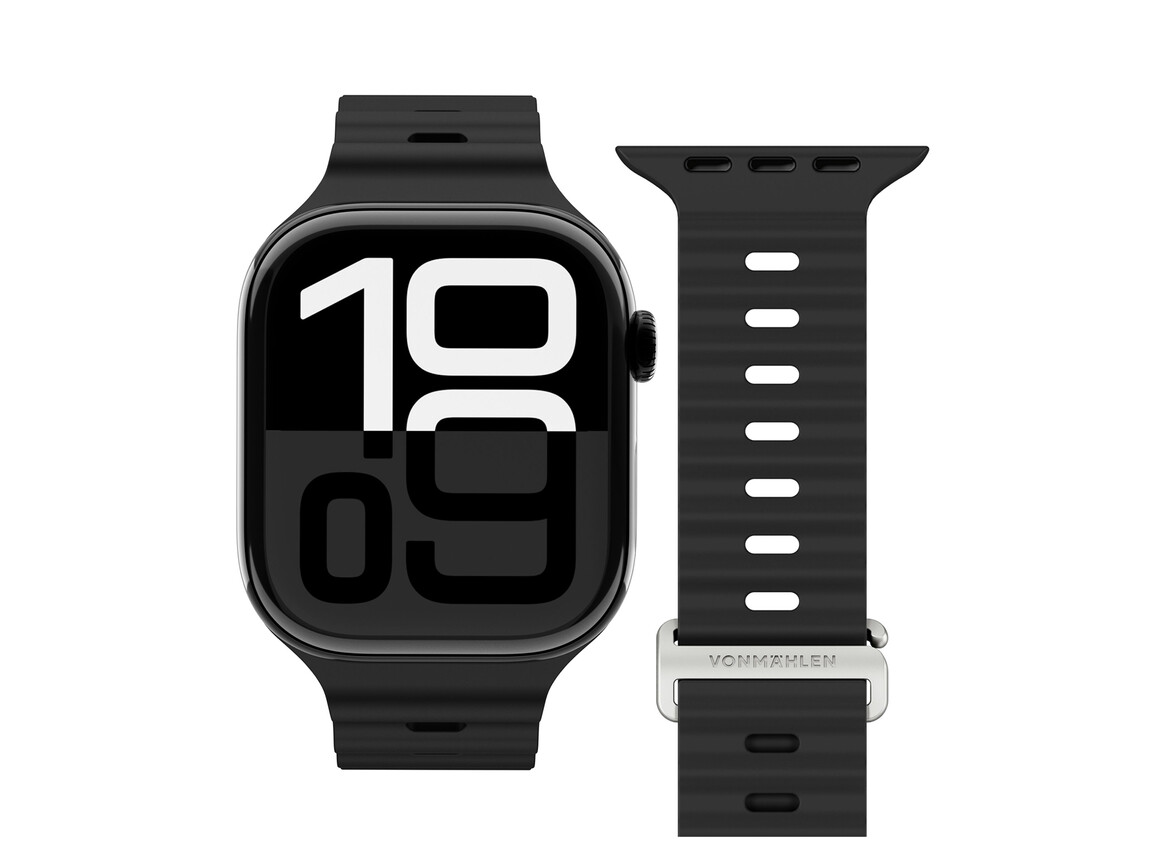 Vonmählen Wave-Armband 2 für Apple Watch 42/44/45/49 mm, schwarz