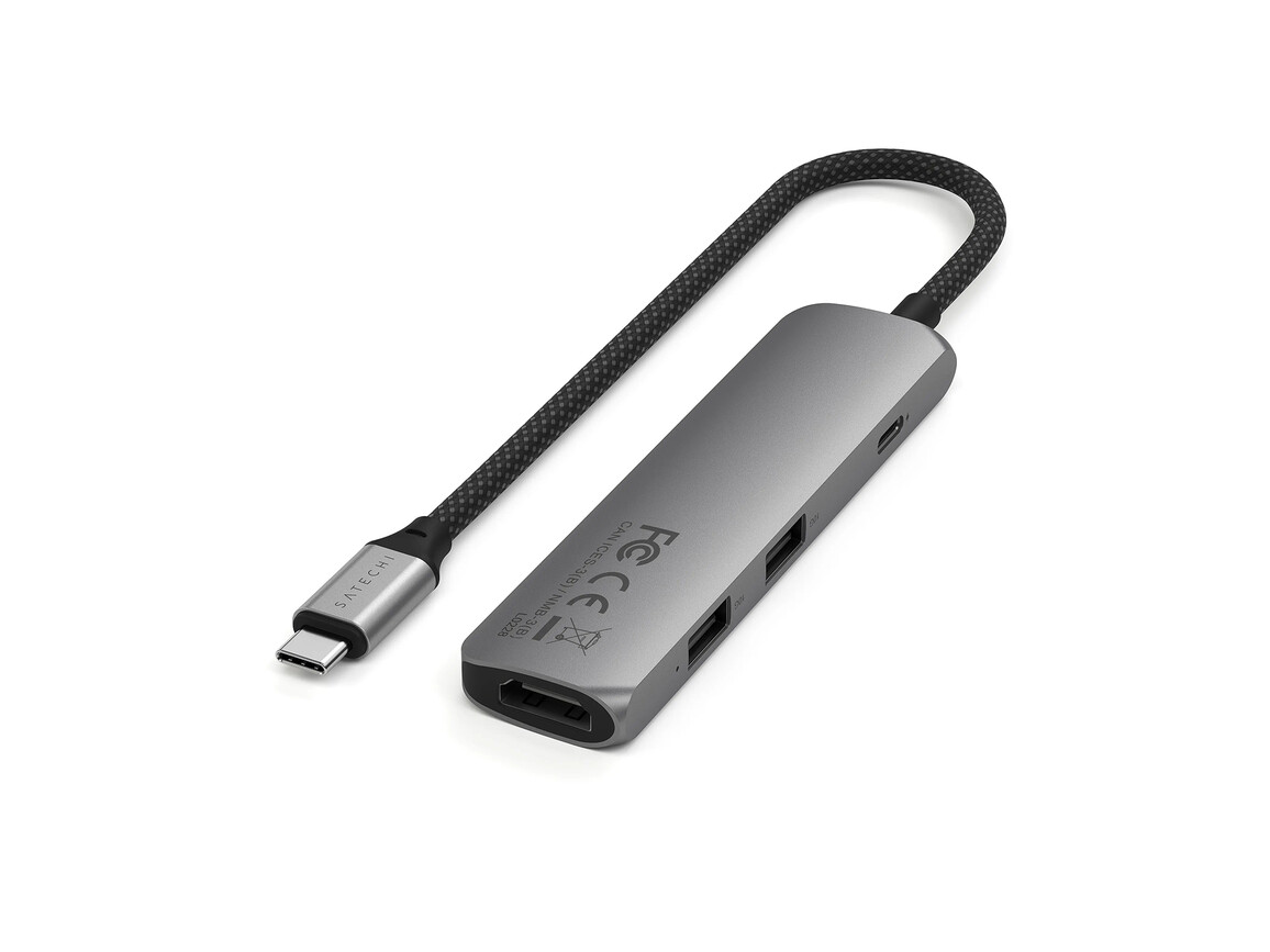 Satechi USB-C 4-in-1 Slim Multiport Adapter 4K, space grau