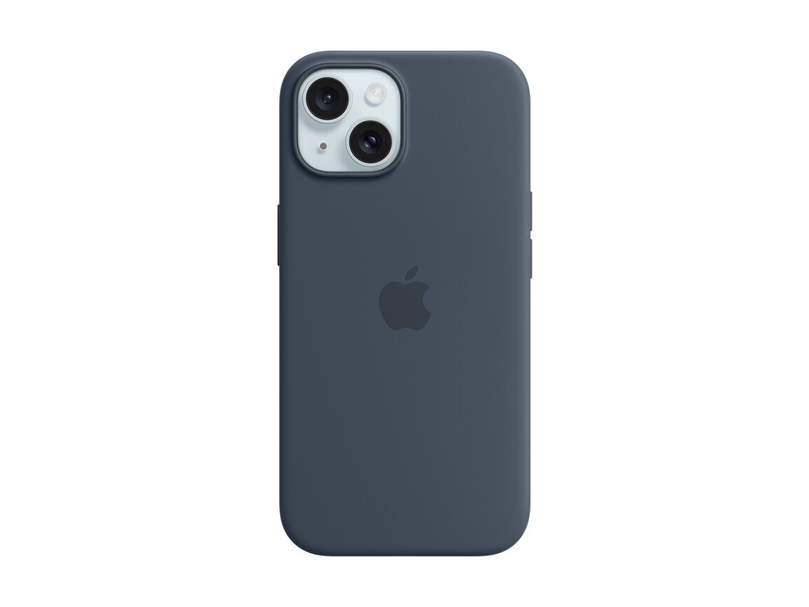 Apple iPhone 15 Silikon Case mit MagSafe, sturmblau