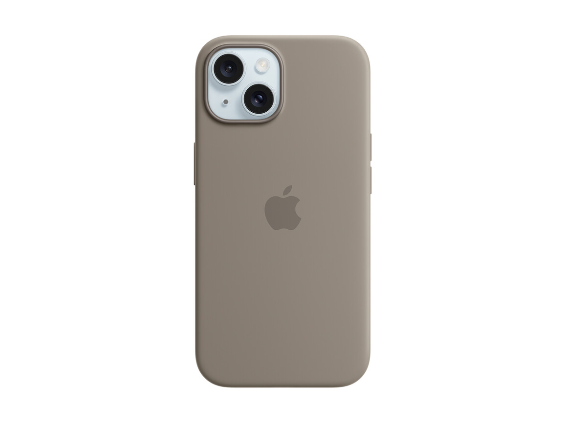 Apple iPhone 15 Silikon Case mit MagSafe, tonbraun