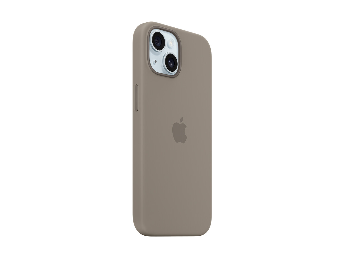 Apple iPhone 15 Silikon Case mit MagSafe, tonbraun