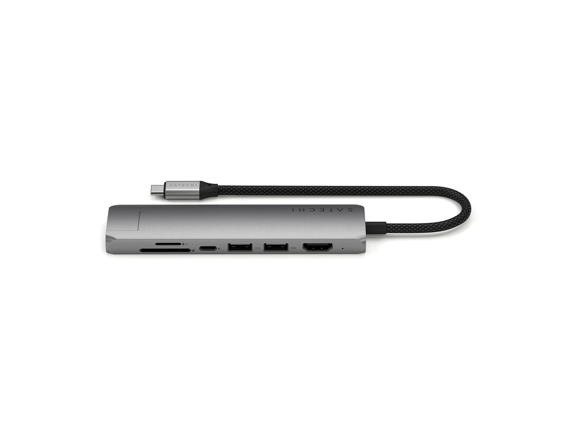Satechi USB-C 7-in-1 Slim Multiport Adapter mit Ethernet, space grau