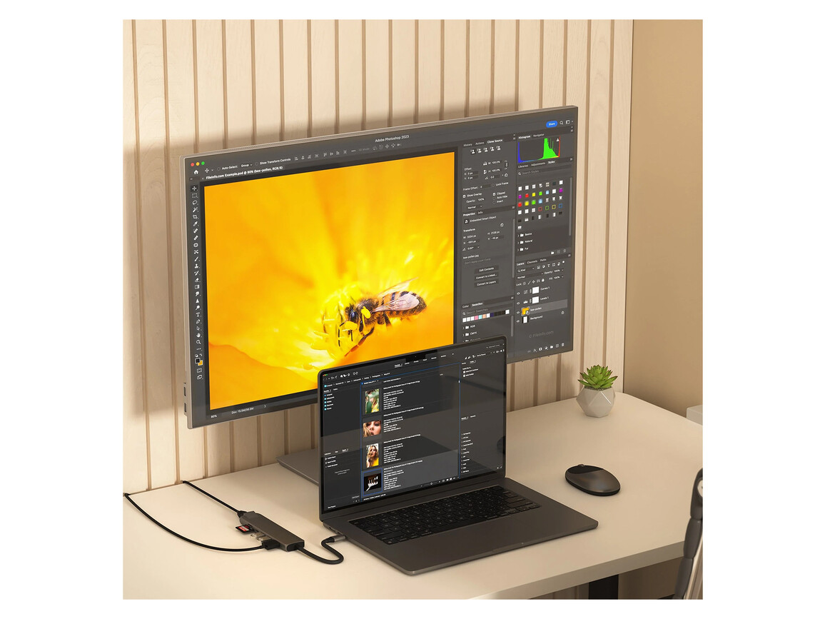 Satechi USB-C 7-in-1 Slim Multiport Adapter mit Ethernet, space grau