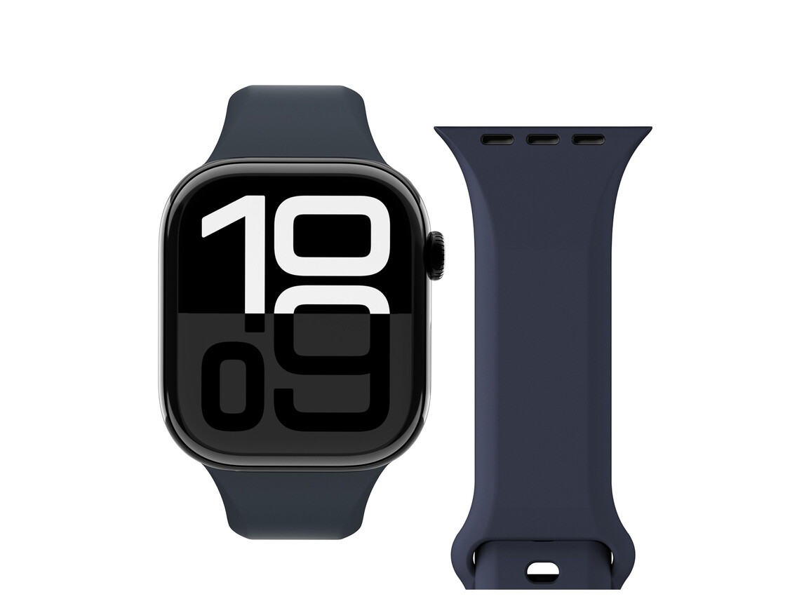 Vonmählen Classic 2 Silikonarmband für Apple Watch (42 / 44 / 45 / 49 mm), dunkelblau