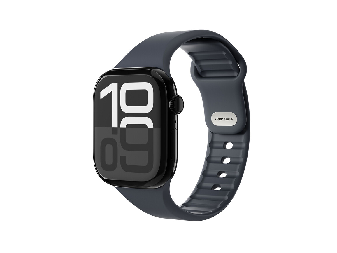 Vonmählen Classic 2 Silikonarmband für Apple Watch (42 / 44 / 45 / 49 mm), dunkelblau