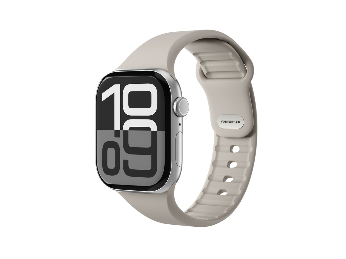 Vonmählen Classic 2 Silikonarmband für Apple Watch (42 / 44 / 45 / 49 mm), beige