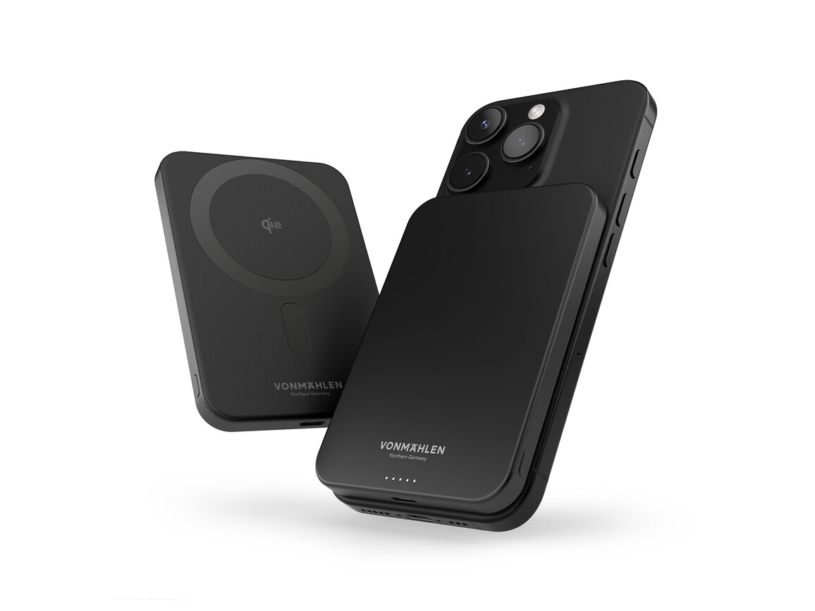 Vonmählen Evergreen Mag, magnetische Powerbank, 5.000 mAh, schwarz