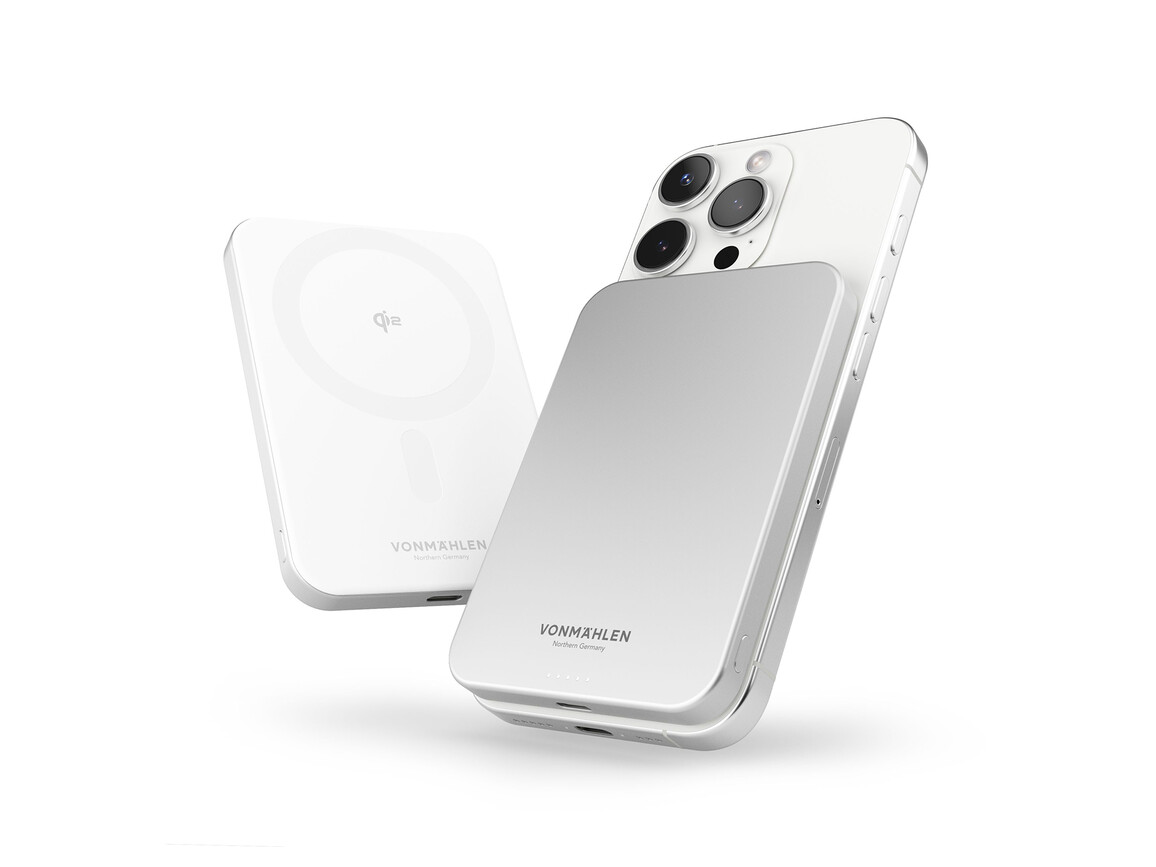 Vonmählen Evergreen Mag, magnetische Powerbank, 5.000 mAh, weiß
