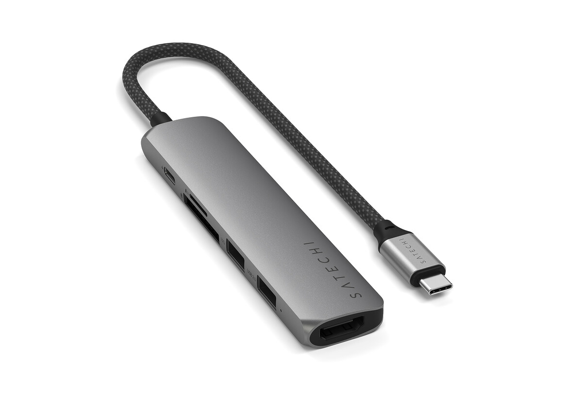 Satechi USB-C 6-in 1 Slim Multiport Adapter 4K, space grau