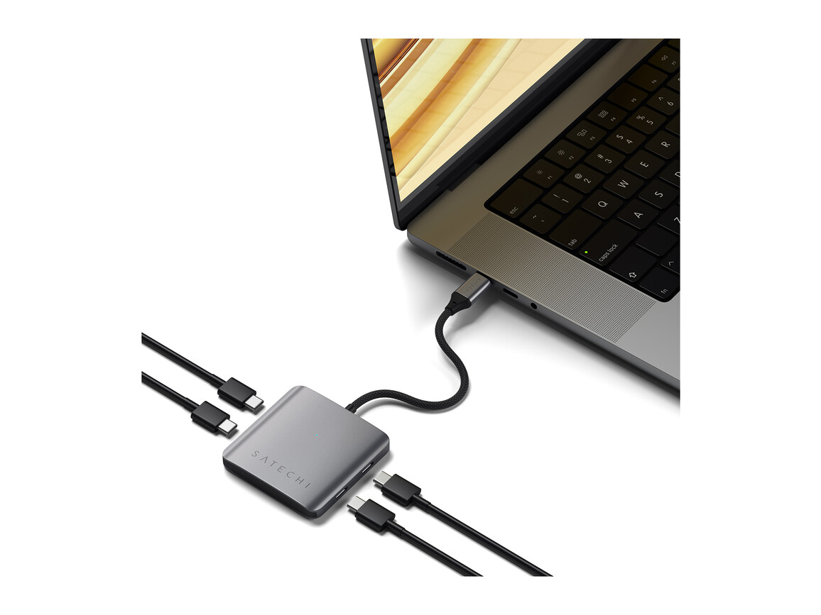 Satechi USB-C PD 4-Port Hub, space grau