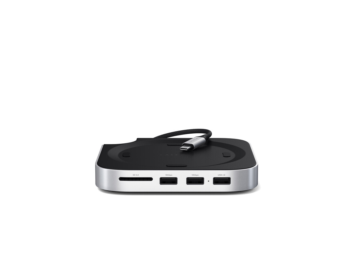 Satechi Stand Hub für Mac Mini M4 mit SSD Gehäuse, silber Satechi Stand Hub für Mac Mini M4 mit SSD Gehäuse, silber