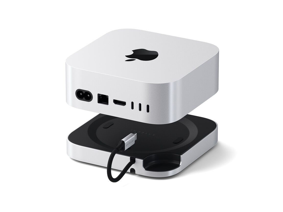 Satechi Stand Hub für Mac Mini M4 mit SSD Gehäuse, silber Satechi Stand Hub für Mac Mini M4 mit SSD Gehäuse, silber