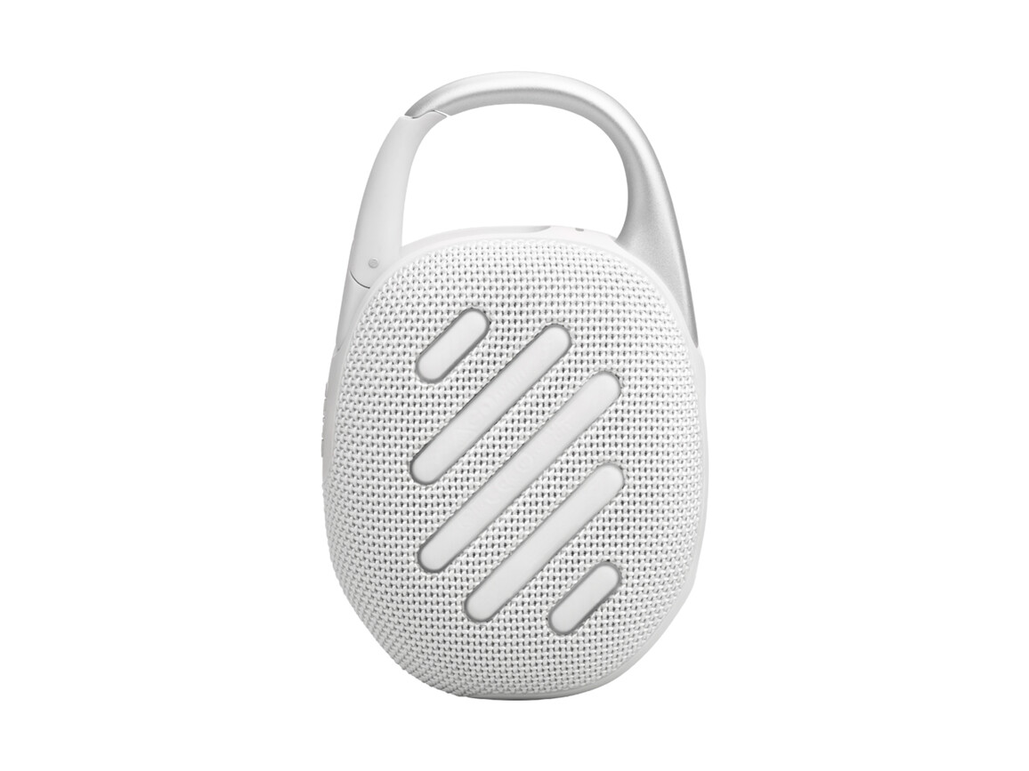 JBL Clip5, Bluetooth-Lautsprecher mit Karabinerhaken, weiss
