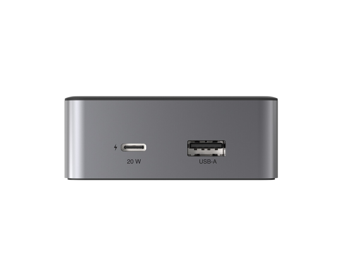 Zagg 4 Port Hub mit Wireless Charging, grau-schwarz