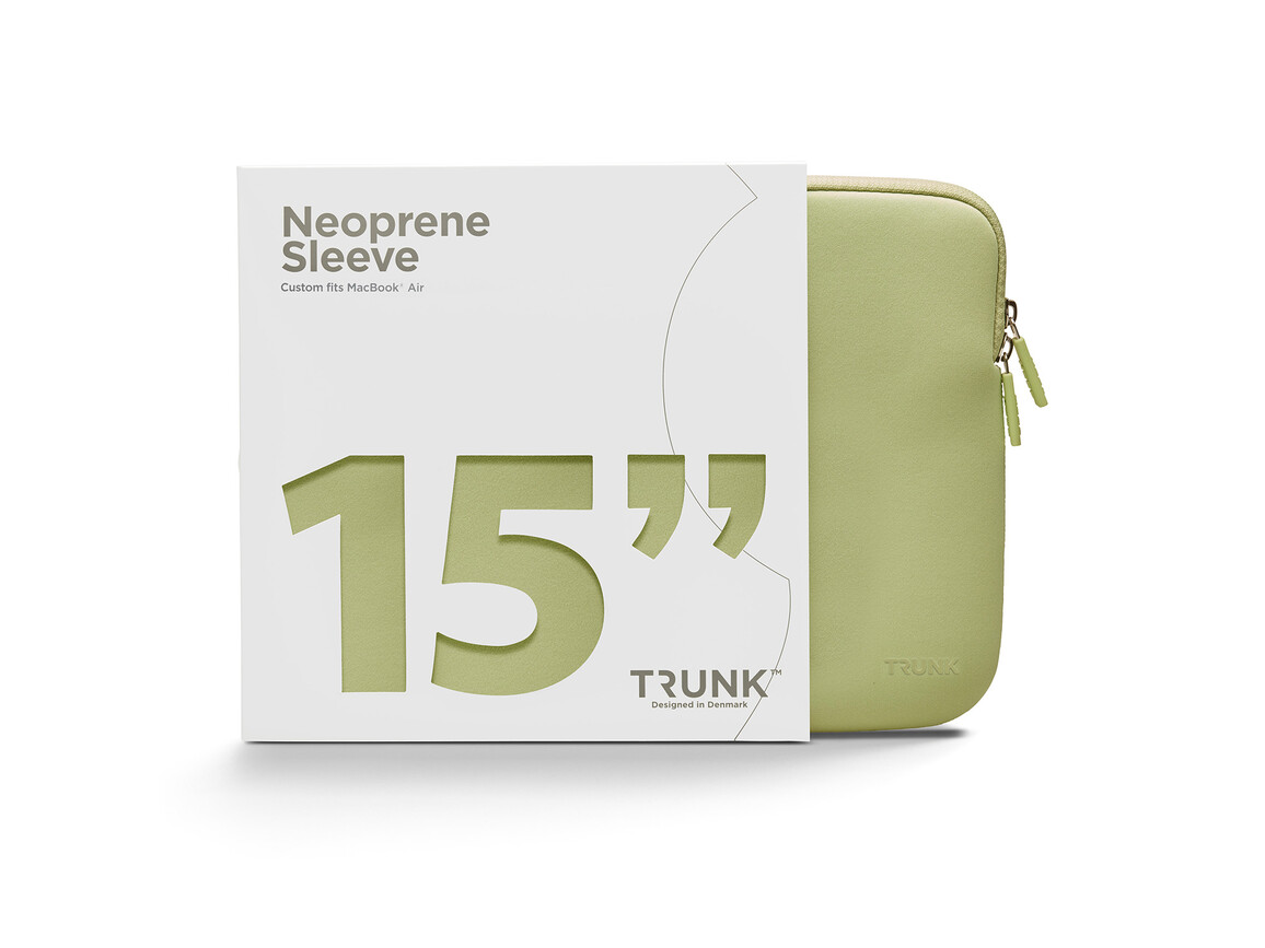 Trunk Neopren Sleeve für MacBook Air 15", hellgrün