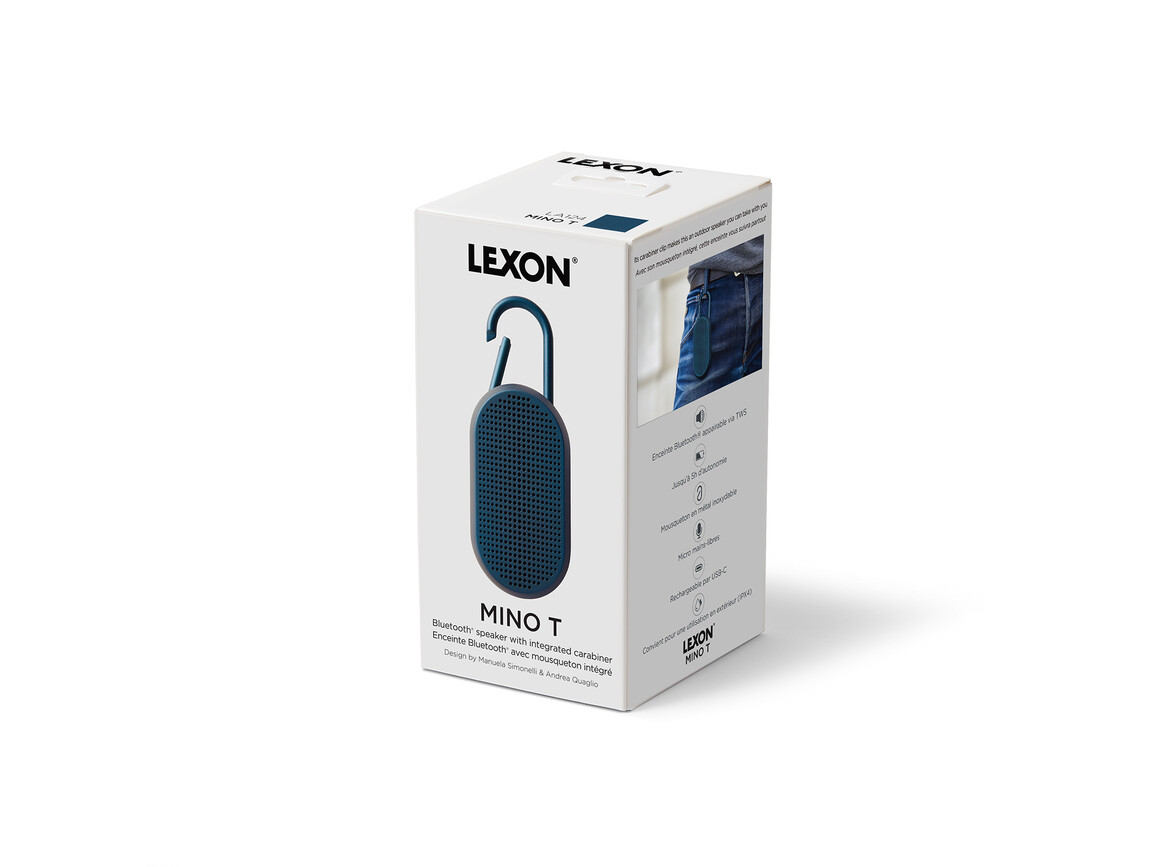 Lexon Mino T tragbarer Lautsprecher mit Karabiner, rot