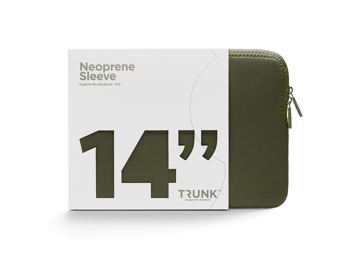 Trunk Neopren Sleeve für MacBook Pro 14&quot;, dunkelgrün