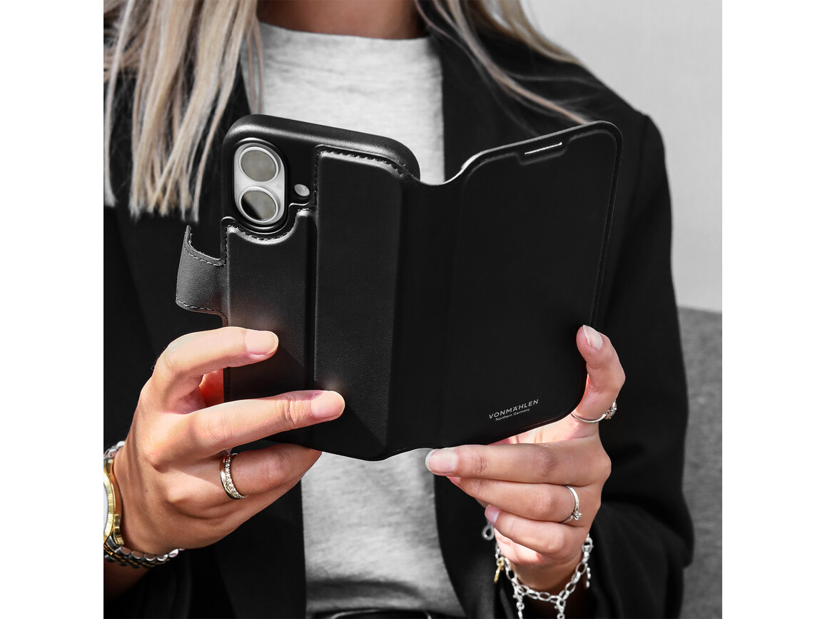 Vonmählen Kunstleder-Folio für iPhone Air, schwarz