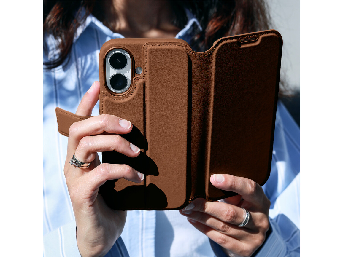 Vonmählen Kunstleder-Folio für iPhone 17, braun