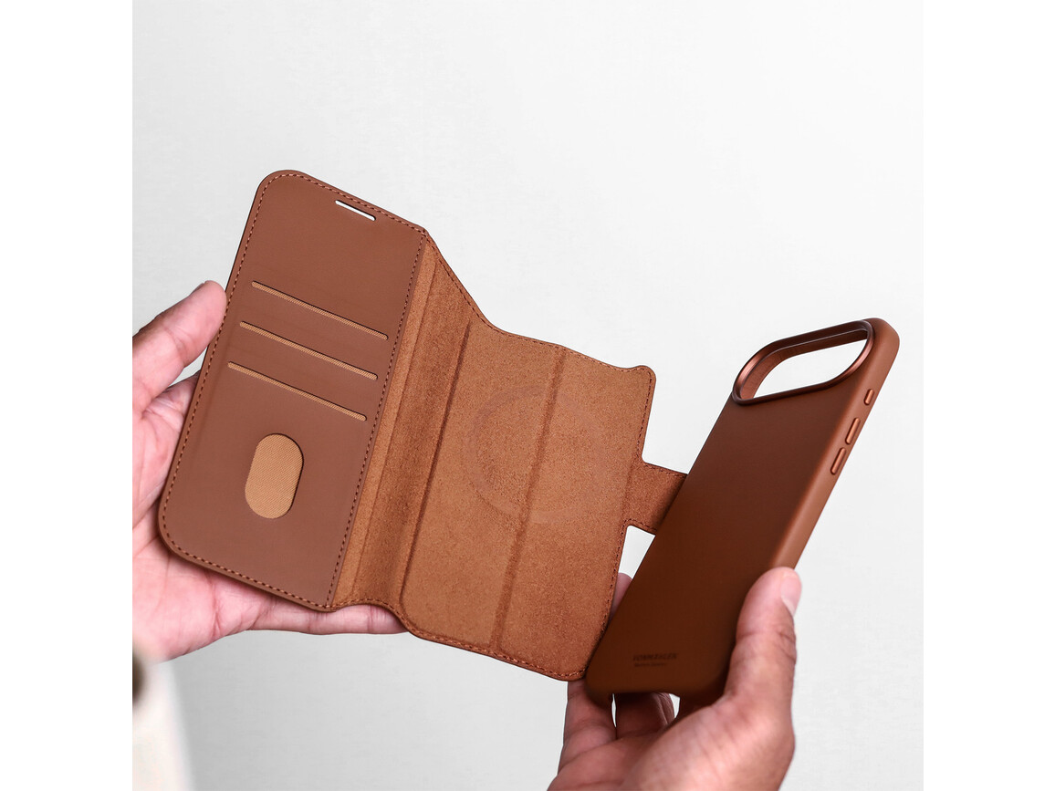 Vonmählen Kunstleder-Folio für iPhone 17 Air, braun