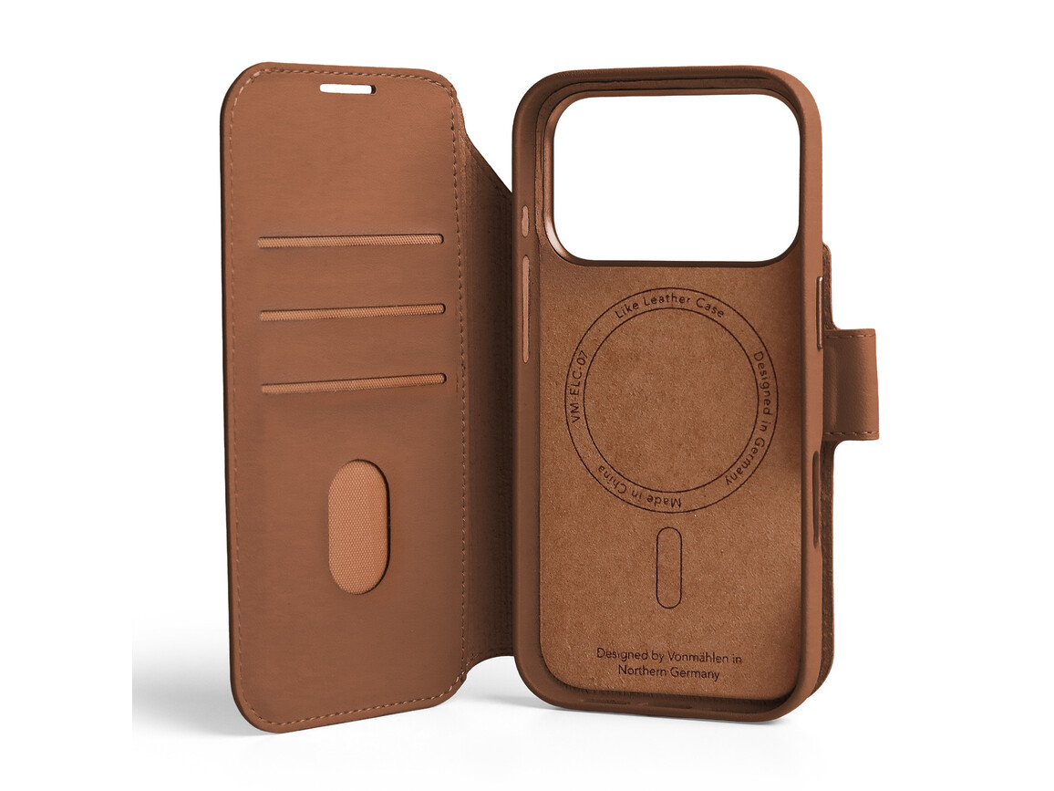 Vonmählen Kunstleder-Folio für iPhone 17 Pro Max, braun