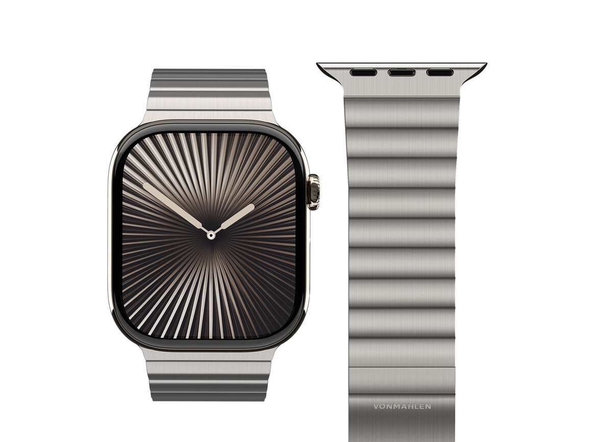 Vonmählen Edelstahl Gliederarmband Pro für Apple Watch 44/45/46/49mm, wüstensand