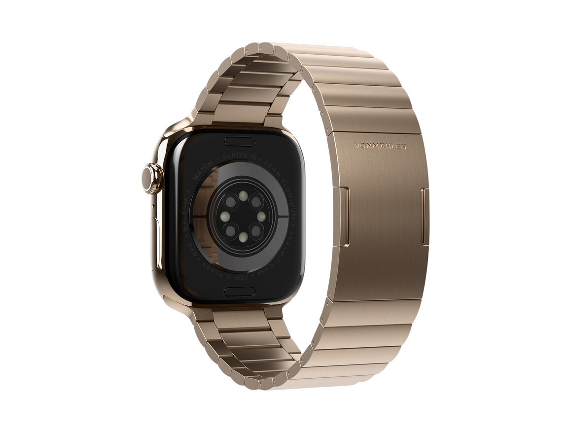 Vonmählen Edelstahl Gliederarmband Pro für Apple Watch 44/45/46/49mm, gold