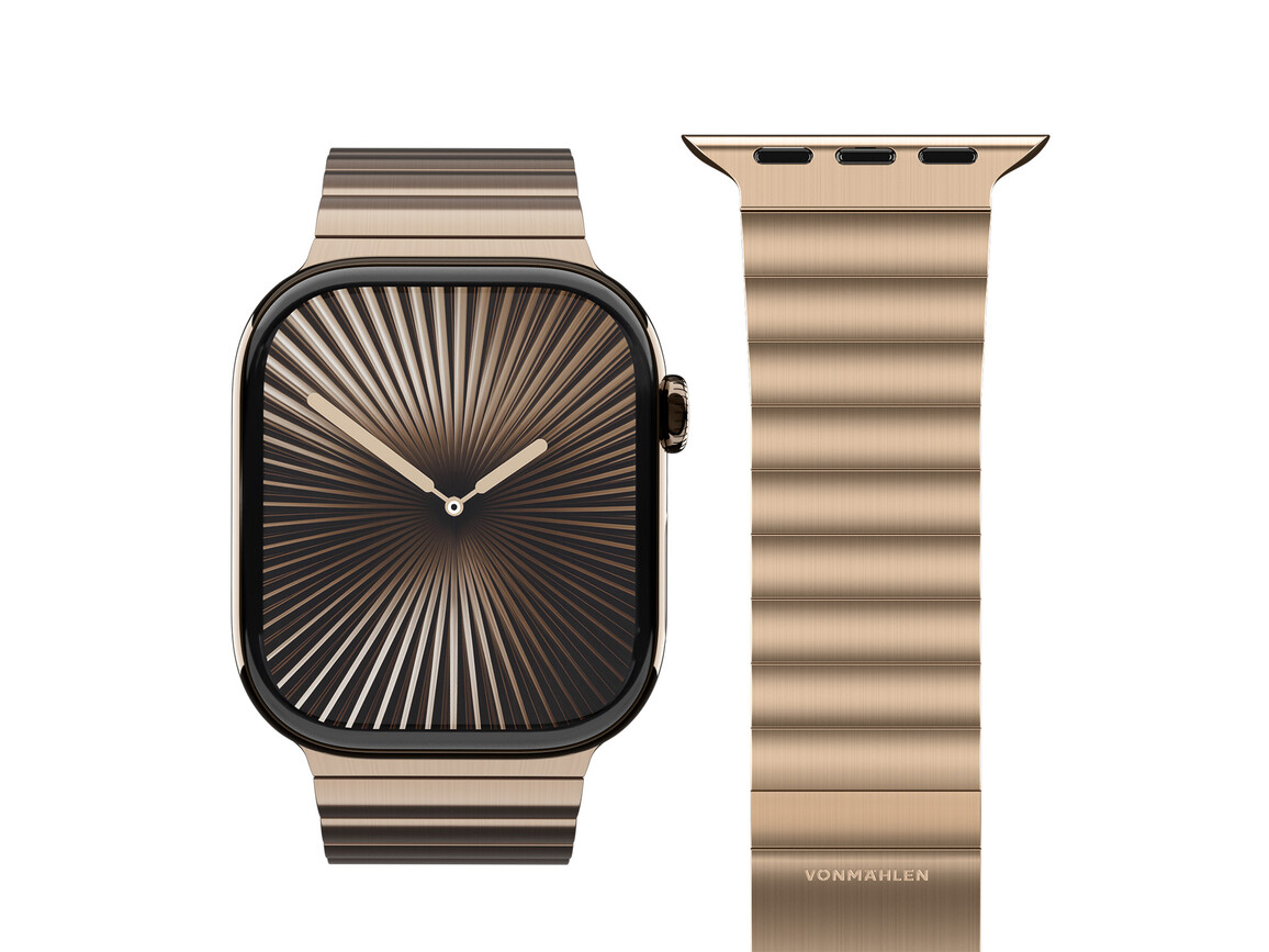 Vonmählen Edelstahl Gliederarmband Pro für Apple Watch 44/45/46/49mm, gold