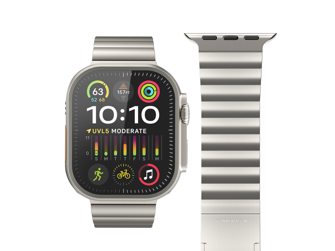 Vonmählen Titan Gliederarmband Pro für Apple Watch 44/45/46/49mm, beige